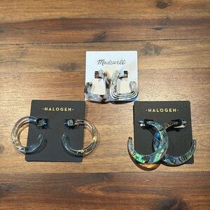 S/3 Madewell and Halogen earrings